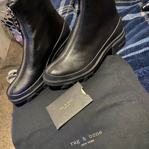 Rag and Bone Shiloh leather bootie sz 8 black